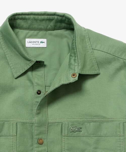 LACOSTE(ラコステ)の「コードレーンシャツジャケット(シャツ/ブラウス・メンズ・ライトグリーン/オフホワイト/ダークアッシュ・41/40/39/38)」の8枚目の写真