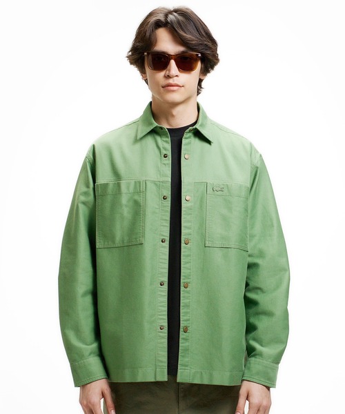 LACOSTE(ラコステ)の「コードレーンシャツジャケット(シャツ/ブラウス・メンズ・ライトグリーン/オフホワイト/ダークアッシュ・41/40/39/38)」の3枚目の写真