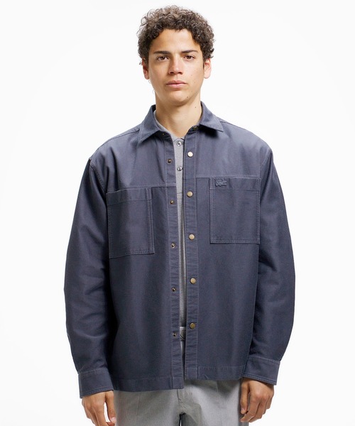 LACOSTE(ラコステ)の「コードレーンシャツジャケット(シャツ/ブラウス・メンズ・ライトグリーン/オフホワイト/ダークアッシュ・41/40/39/38)」の2枚目の写真