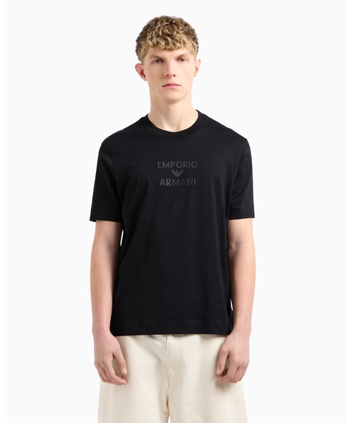 EMPORIO ARMANI(エンポリオアルマーニ)の「【エンポリオ アルマーニ】ASV Tシャツ ジャージー ラバーロゴ(Tシャツ/カットソー・メンズ・ブラック・XX-LARGE/X-SMALL/MEDIUM/LARGE/SMALL)」の1枚目の写真