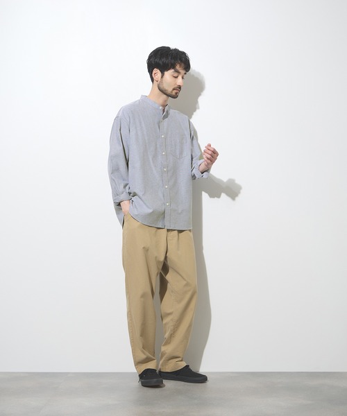 Mac-House(マックハウス)の「【REALSTANDARD/リアルスタンダード】CVCオックス 長袖バンドカラーシャツ ドライ 軽量 イージーケア(シャツ/ブラウス・メンズ・ホワイト/ネイビー/サックスブルー/グレー・S/M/L/XL)」の17枚目の写真