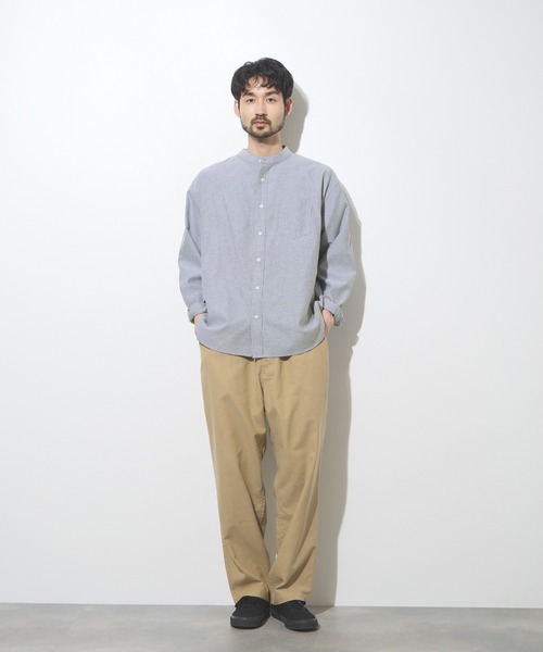 Mac-House(マックハウス)の「【REALSTANDARD/リアルスタンダード】CVCオックス 長袖バンドカラーシャツ ドライ 軽量 イージーケア(シャツ/ブラウス・メンズ・ホワイト/ネイビー/サックスブルー/グレー・S/M/L/XL)」の18枚目の写真