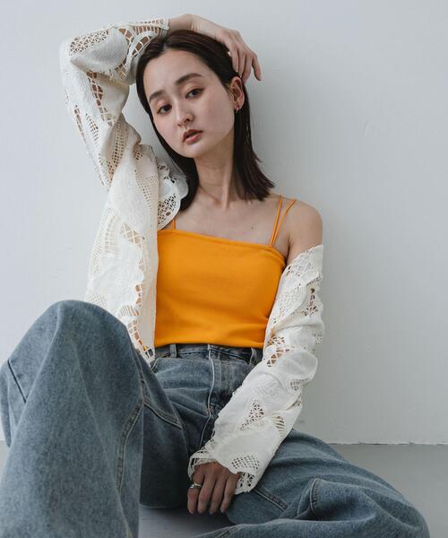 SENSE OF PLACE by URBAN RESEARCH(センスオブプレイスバイアーバンリサーチ)の「ダブルストラップカップツキキャミソール(キャミソール・レディース・ブラック/モカ/ピンク/ホワイト/オレンジ・ONE)」の8枚目の写真
