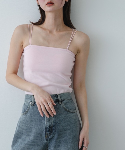 SENSE OF PLACE by URBAN RESEARCH（センスオブプレイスバイアーバンリサーチ）の「ダブルストラップカップツキキャミソール（キャミソール・レディース・ブラック/モカ/ピンク/ホワイト・ONE）」の4枚目の写真