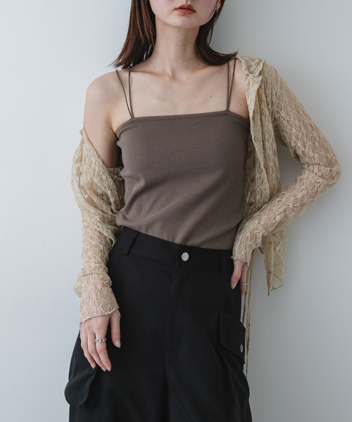 SENSE OF PLACE by URBAN RESEARCH（センスオブプレイスバイアーバンリサーチ）の「ダブルストラップカップツキキャミソール（キャミソール・レディース・ブラック/モカ/ピンク/ホワイト・ONE）」の3枚目の写真