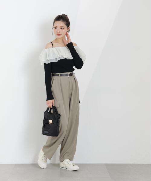 a/mie（アミー）の「＜ａ＞フリルリブニット / 1216179302（ニット/セーター・レディース・ブラック/ブルー/ホワイト系その他・FREE）」の6枚目の写真