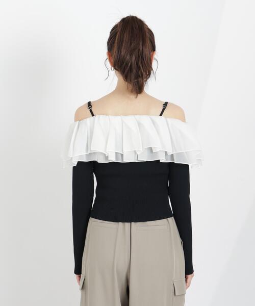 a/mie（アミー）の「＜ａ＞フリルリブニット / 1216179302（ニット/セーター・レディース・ブラック/ブルー/ホワイト系その他・FREE）」の13枚目の写真