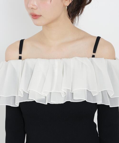 a/mie（アミー）の「＜ａ＞フリルリブニット / 1216179302（ニット/セーター・レディース・ブラック/ブルー/ホワイト系その他・FREE）」の14枚目の写真