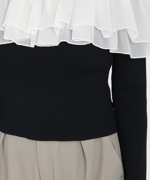 a/mie（アミー）の「＜ａ＞フリルリブニット / 1216179302（ニット/セーター・レディース・ブラック/ブルー/ホワイト系その他・FREE）」の15枚目の写真