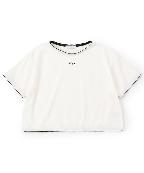 algy（アルジー）の「レースディティールT（Tシャツ/カットソー・キッズ・ブラック/オフホワイト/グレー・150/140/130/120/160）」の2枚目の写真