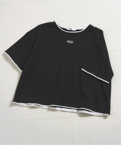algy（アルジー）の「レースディティールT（Tシャツ/カットソー・キッズ・ブラック/オフホワイト/グレー・150/140/130/120/160）」の3枚目の写真