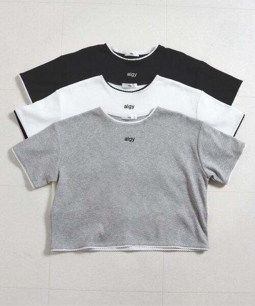 algy（アルジー）の「レースディティールT（Tシャツ/カットソー・キッズ・ブラック/オフホワイト/グレー・150/140/130/120/160）」の4枚目の写真