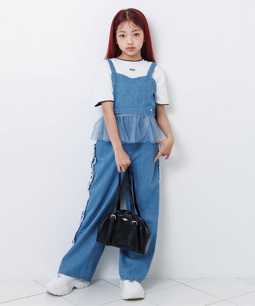 algy（アルジー）の「レースディティールT（Tシャツ/カットソー・キッズ・ブラック/オフホワイト/グレー・150/140/130/120/160）」の9枚目の写真