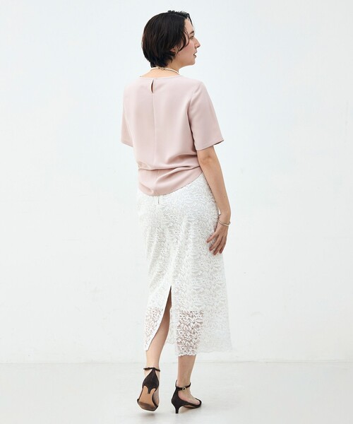 NOLLEY’S Sophi(ノーリーズソフィ)の「ウォッシャブルダブルクロスTブラウス(シャツ/ブラウス・レディース・ベビーピンク/ブラック/オフホワイト・38)」の7枚目の写真