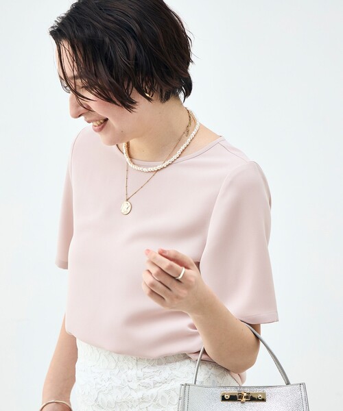 NOLLEY’S Sophi(ノーリーズソフィ)の「ウォッシャブルダブルクロスTブラウス(シャツ/ブラウス・レディース・ベビーピンク/ブラック/オフホワイト・38)」の10枚目の写真