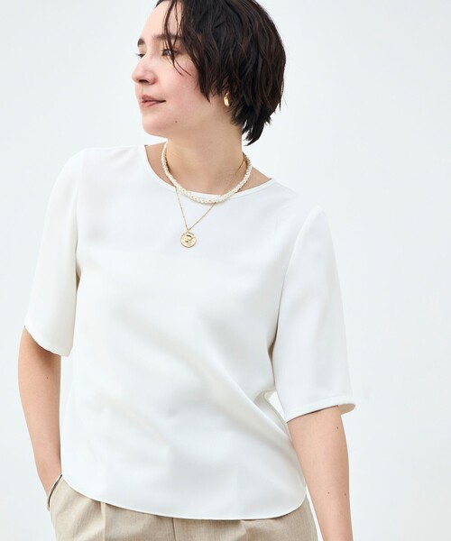 NOLLEY’S Sophi(ノーリーズソフィ)の「ウォッシャブルダブルクロスTブラウス(シャツ/ブラウス・レディース・ベビーピンク/ブラック/オフホワイト・38)」の17枚目の写真