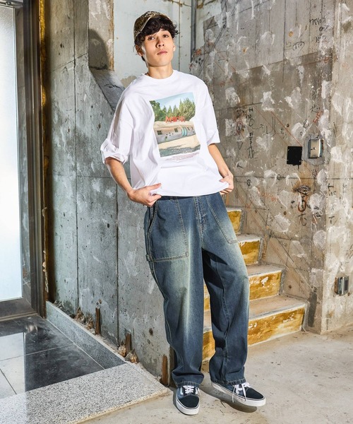 niko and...（ニコアンド）の「USACOTTONプリントT（Tシャツ/カットソー・メンズ・グレー/オフホワイト/ライトグレー/ホワイト・LARGE/MEDIUM）」の5枚目の写真