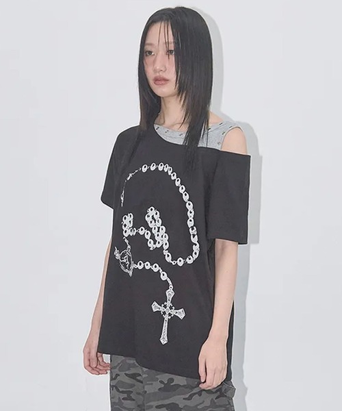 Ada.(エイダ)の「◇FANCYCLUB◇ブランド直輸入正規品/ロザリー・ノワレ Tシャツ ROSARY NOIRER TEE(Tシャツ/カットソー・レディース・ブラック・FREE)」の5枚目の写真