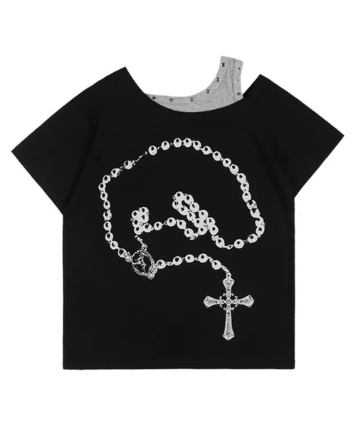 Ada.(エイダ)の「◇FANCYCLUB◇ブランド直輸入正規品/ロザリー・ノワレ Tシャツ ROSARY NOIRER TEE(Tシャツ/カットソー・レディース・ブラック・FREE)」の7枚目の写真