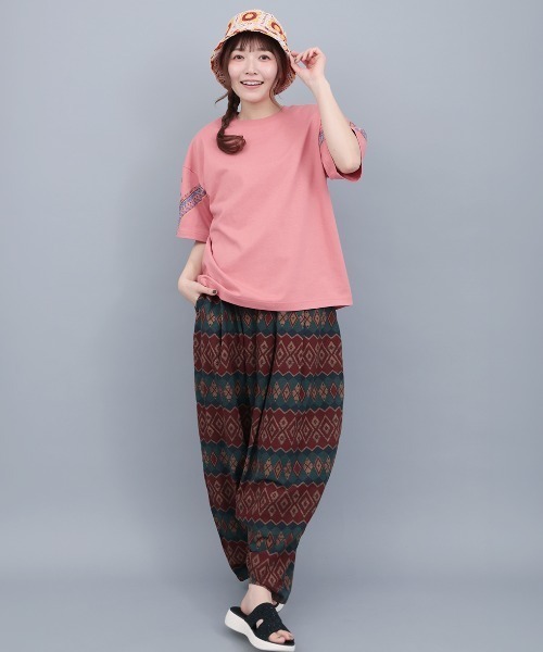 チチカカ(チチカカ)の「バンダナスリーブ刺繍Tシャツ(Tシャツ/カットソー・レディース・ホワイト/ピンク/グリーン/ブラック・FREE)」の8枚目の写真