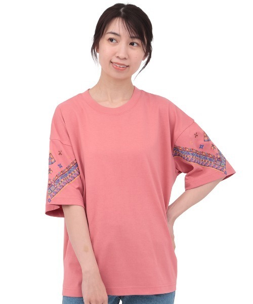 チチカカ(チチカカ)の「バンダナスリーブ刺繍Tシャツ(Tシャツ/カットソー・レディース・ホワイト/ピンク/グリーン/ブラック・FREE)」の12枚目の写真