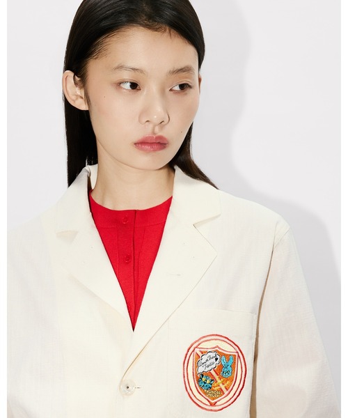 KENZO(ケンゾー)の「'KENZO Badges' ライト ワークウエア ジャケット イン コットン(テーラードジャケット・レディース・ベージュ系その他・SMALL)」の1枚目の写真