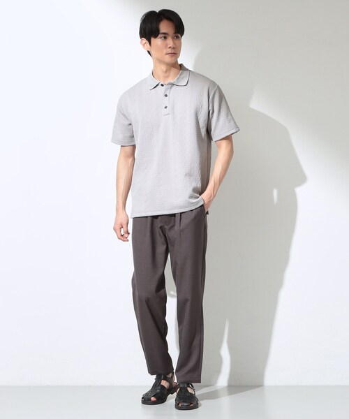 THE SHOP TK （ザ ショップ ティーケー ）の「【シンプルすぎない大人の表情】ケーブルフクレポロシャツ 吸水速乾/UVケア/洗濯機OK（ポロシャツ・メンズ・ブルー系その他/ライトグレー/ブラック・01/02/03/04）」の17枚目の写真