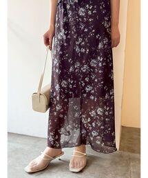 フローラルナロースカート 【夏服】【セットアップ対応】
