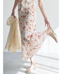 フローラルナロースカート 【夏服】【セットアップ対応】