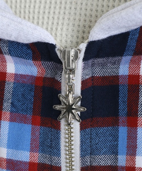 BOTT（ボット）の「BOTT / ボット：Hooded Flannel Shirt：BOTT-25AW-15[WAX]（シャツ/ブラウス・メンズ・ネイビー・M）」の3枚目の写真
