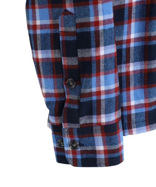 BOTT（ボット）の「BOTT / ボット：Hooded Flannel Shirt：BOTT-25AW-15[WAX]（シャツ/ブラウス・メンズ・ネイビー・M）」の4枚目の写真