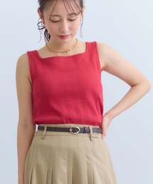 カップ付きスクエアネックタンクトップ 【低身長・小柄女性】