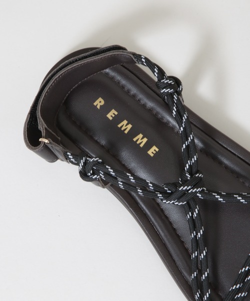 REMME（レメ）の「REMME/クロスコードサンダル（サンダル・レディース・ブラック/ブラウン・36/37/38）」の10枚目の写真
