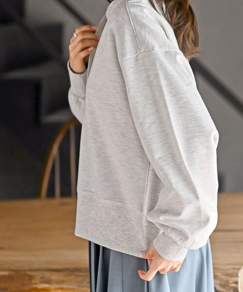 rps（アールピーエス）の「ミニ裏毛Ｖネックカーディガン（カーディガン/ボレロ・レディース・杢グレー/ブラック/オートミール・フリー）」の10枚目の写真