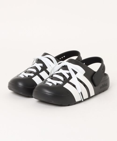 adidas(アディダス)の「ADIDAS アディダス ADILETTE CLOG LACE U アディレッタ クロッグ レース JR4025 CORE/FTWR/CORE(サンダル・メンズ・ブラック・22.5cm/23.5cm/24.5cm/25.5cm/26.5cm/27.5cm/28.5cm)」の1枚目の写真