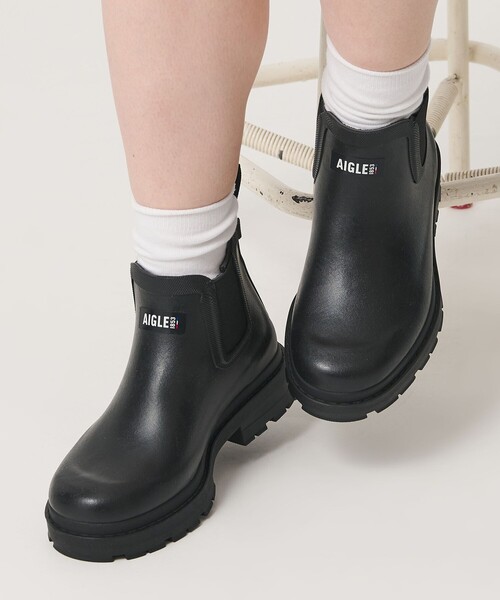 AIGLE ブラック チェルシーブーツ AIGLE＞チェルシー レインブーツ（レインシューズ）｜AIGLE（エーグル