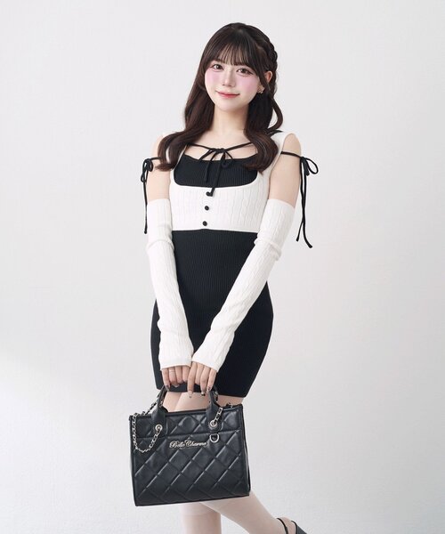 Belle Charme】Arm Warmers Knit Onepiece（ワンピース）｜OLIVE des