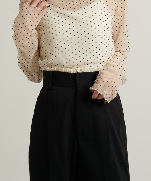 w closet（ダブルクローゼット）の「フリルスラックスパンツ（その他パンツ・レディース・ブラック/チャコールグレー・SMALL/MEDIUM）」の5枚目の写真