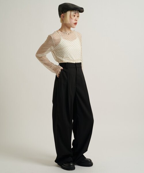 w closet（ダブルクローゼット）の「フリルスラックスパンツ（その他パンツ・レディース・ブラック/チャコールグレー・SMALL/MEDIUM）」の8枚目の写真