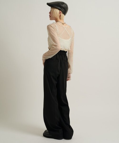 w closet（ダブルクローゼット）の「フリルスラックスパンツ（その他パンツ・レディース・ブラック/チャコールグレー・SMALL/MEDIUM）」の10枚目の写真