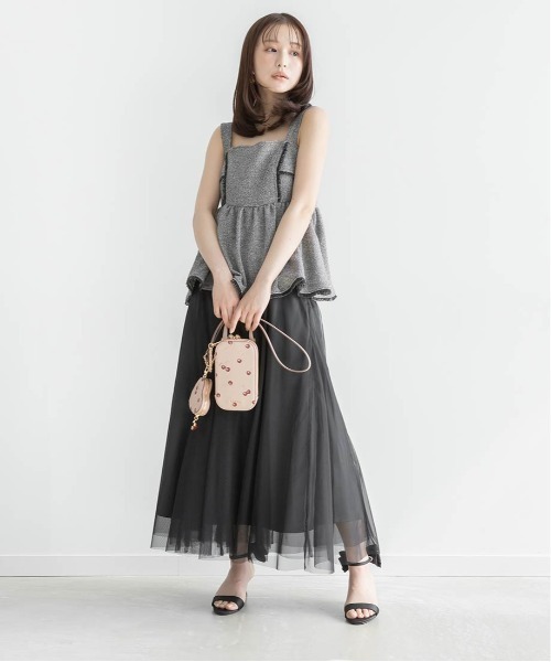 RANDA(ランダ)の「ペプラムビスチェセットチュールスカート(ワンピース・レディース・クリーム/ブルー/ブラック・1/0)」の13枚目の写真