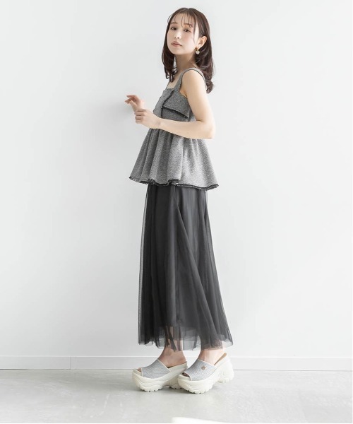RANDA(ランダ)の「ペプラムビスチェセットチュールスカート(ワンピース・レディース・クリーム/ブルー/ブラック・1/0)」の15枚目の写真