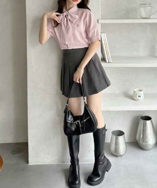 U.S. POLO ASSN.(ユーエスポロアッスン)の「【Ada.別注 U.S. POLO ASSN.】 ボウタイ 半袖 ブラウス ◎(シャツ/ブラウス・レディース・ピンク/ホワイト/ブルー・FREE)」の18枚目の写真