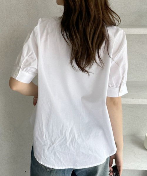 U.S. POLO ASSN.(ユーエスポロアッスン)の「【Ada.別注 U.S. POLO ASSN.】 ボウタイ 半袖 ブラウス ◎(シャツ/ブラウス・レディース・ピンク/ホワイト/ブルー・FREE)」の6枚目の写真