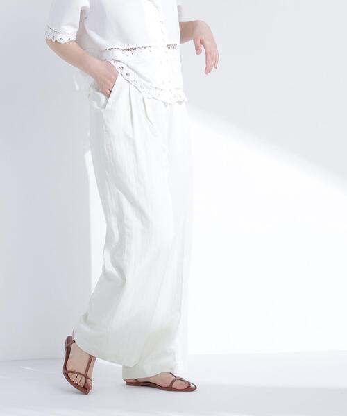 NATURAL BEAUTY BASIC（ナチュラルビューティーベーシック）の「グロッシーパンツ（その他パンツ・レディース・カーキ/オフホワイト・MEDIUM/P/S）」の7枚目の写真