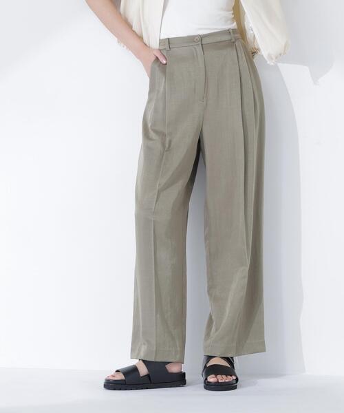 NATURAL BEAUTY BASIC（ナチュラルビューティーベーシック）の「グロッシーパンツ（その他パンツ・レディース・カーキ/オフホワイト・MEDIUM/P/S）」の15枚目の写真