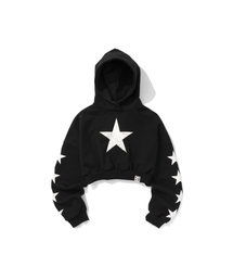 W STARLIGHT CROP HOODIE BLACK