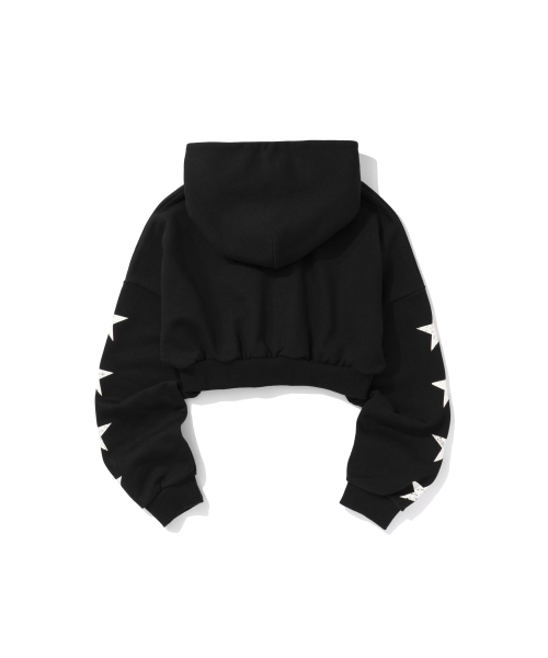 EXTRAORDINARY(エクストラオーディナリー)の「W STARLIGHT CROP HOODIE BLACK(パーカー・レディース・その他・F)」の2枚目の写真