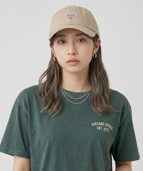 Guess（ゲス）の「【GUESS】ゲス　ロゴ　ベースボールキャップ（キャップ・レディース・カーキ系1/ブラック系1/ベージュ系2/ネイビー系1/ホワイト系1/ホワイト系2/ブラック系2/ベージュ系1/カーキ系2/ネイビー系2・FREE）」の18枚目の写真