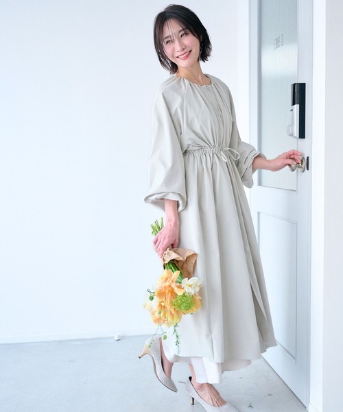 Ehre style(エーレスタイル)の「頼れる羽織りワンピ風アウター(その他アウター・レディース・ライトベージュ/チャコールグレー・FREE)」の19枚目の写真